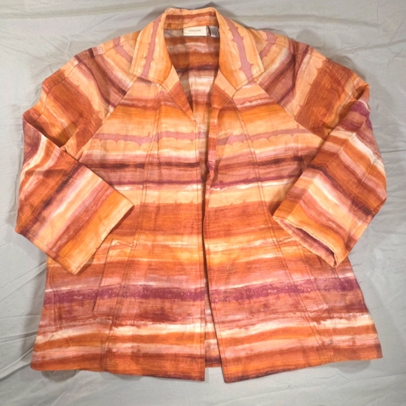 Chico's Multicolor Striped Jacket - Picture 1 of 6